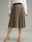 Ditsy Floral Elastic Waist Midi Skirt