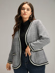 Gingham Contrast Webbing Pocket Blazer