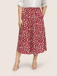 Ditsy Floral Elastic Waist Pocket Midi Skirt