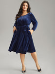 Corduroy Belted Pocketed Dress by Bloomchic Limited