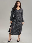 Polka Dots Print Elasticized Waistline Dress