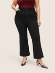 High Rise Solid Pleated Bootcut Pants