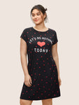 Heart Dolman Cap Sleeve Sleep Dress