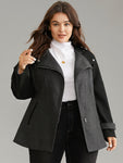 Lapel Collar Patchwork Asymmetrical Zipper Coat