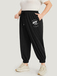 Floral Print Drawstring Elastic Waist Pocket Sweatpants