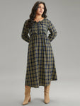 Lace Plaid Print Dress by Bloomchic Limited