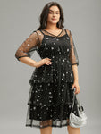 Crochet Lace Mesh Moon & Star Dress