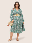 Shirred Floral Print Dress