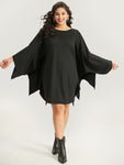 Round Neck Dolman Sleeves Dress by Bloomchic Limited