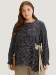 Polka Dot Ties Contrast Two piece Woven Top