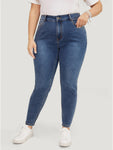 Skinny Very Stretchy High Rise Medium Wash Ankle Jeans