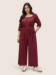 Gathered Belted Jumpsuit