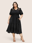 Self Tie Belted Dress With Ruffles