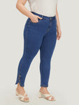 Split Arc Hem Medium Wash Jeans