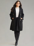 Lapel Collar Pocket Chain Buckle Detail Coat