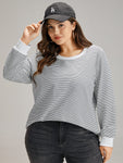 Cotton Striped Striped Sweatshirt
