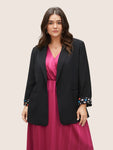 Colour Heart Lined Suit Collar Pocket Blazer