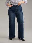 Vintage Dark Wash Wide Leg Jeans