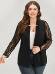 Halloween Solid Open Front Guipure Lace Blazer