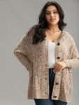 Cable Knit Hooded Button Through Cardigan