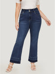 Flare Leg Very Stretchy Dark Wash Contrast Patchwork Jeans