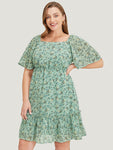 Floral Print Pocketed Dress by Bloomchic Limited