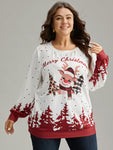 Graphic Christmas Round Neck Sweatshirt