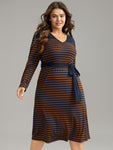 Belted Ribbed Knit Dress