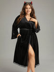 Guipure Lace Belted Open Front Robe