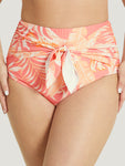 Plant Print Knotted Front Bikini Bottom