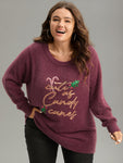 Christmas Sequin Embroidered Fluffy Pullover