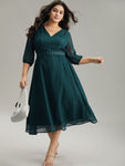 Mesh Belted Pocketed Dress