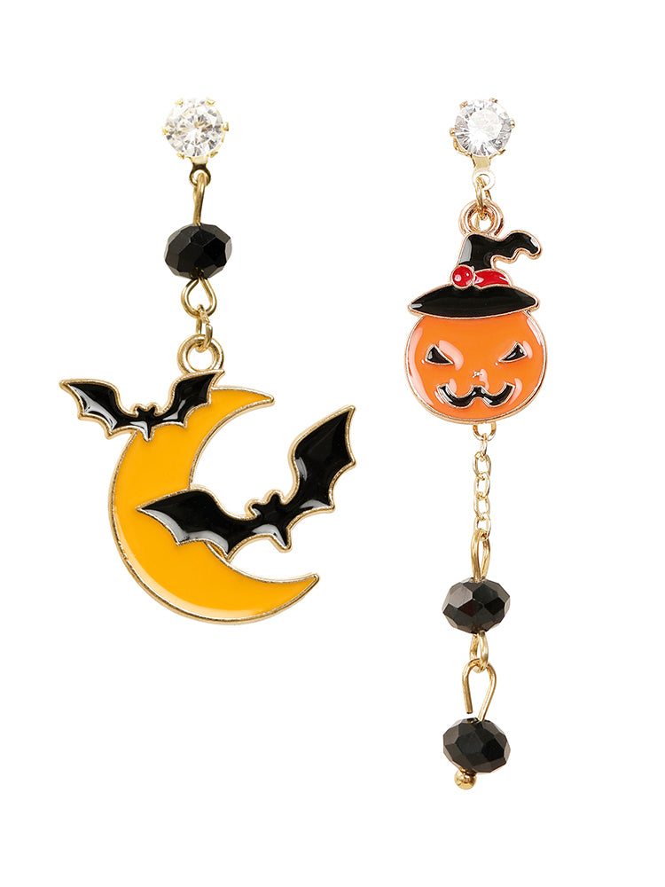 

Plus Size Earrings | Halloween Pumpkin & Moon Earrings | BloomChic, Multicolor
