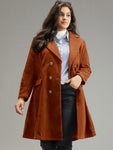 Lapel Collar Double Breasted Pocket Coat