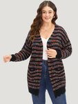 Ombre Patched Pocket Guipure Lace Cardigan