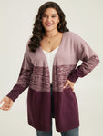 Anti pilling Contrast Heather Open Front Cardigan