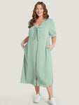 V-neck Puff Sleeves Sleeves Dress