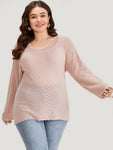 Supersoft Essentials Geometric Curved Hem Patchwork Very Stretchy Pullover