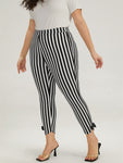 Halloween Striped Patchwork Bowknot Pants