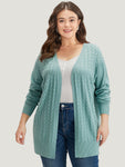 Supersoft Essentials Geometric Eyelet Open Front Cardigan