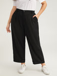 Solid Pocket Button Up Straight Leg Pants