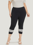 Womens Lace Cropped  Leggings by Bloomchic Limited