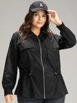 Wind resistant Zipper Fly Drawstring Jacket