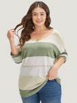 Supersoft Essentials Colorblock Eyelet Batwing Sleeve Pullover