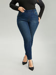 Dark Wash Skinny Elastic Waist Jeans