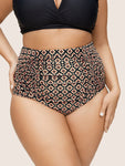 Boho Print Skinny Ruched Detail Swim Bottom