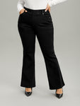 Black Wash Pocket Flare Leg Jeans