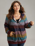 Heather Colorblock Contrast Pocket Hooded Sweatshirt