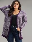 Heather Split Side Patched Pocket Cardigan