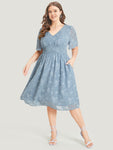 Shirred Pocketed Dress With Ruffles